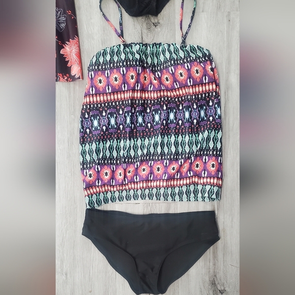 Lot X 6 Swimsuits Tankini Bundle Set Yellow Blue Bulk One Piece Crochet Bikini - Picture 8 of 8